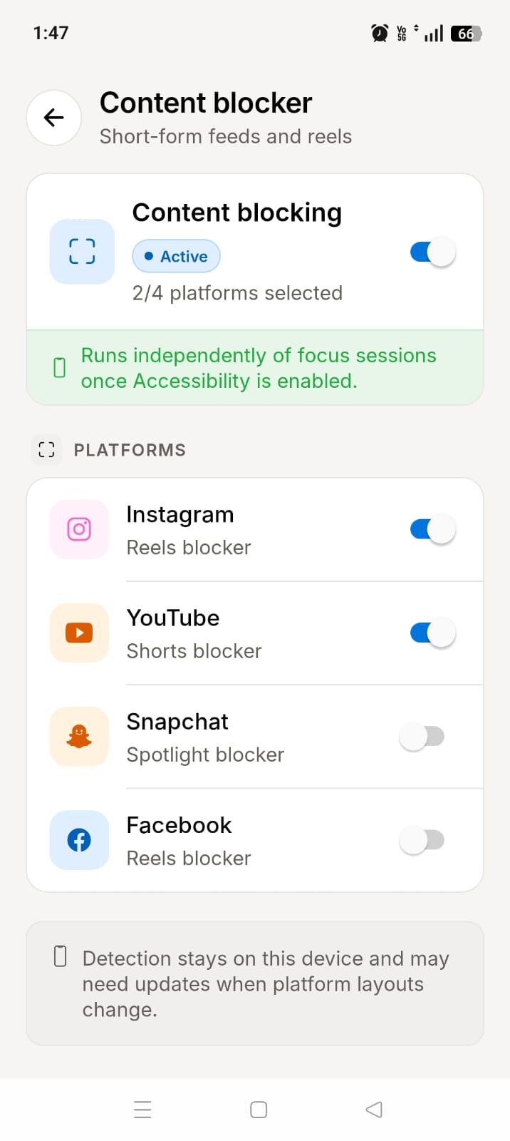 ScreenBreathe content blocker for hiding YouTube Shorts, Reels, and short-form feeds